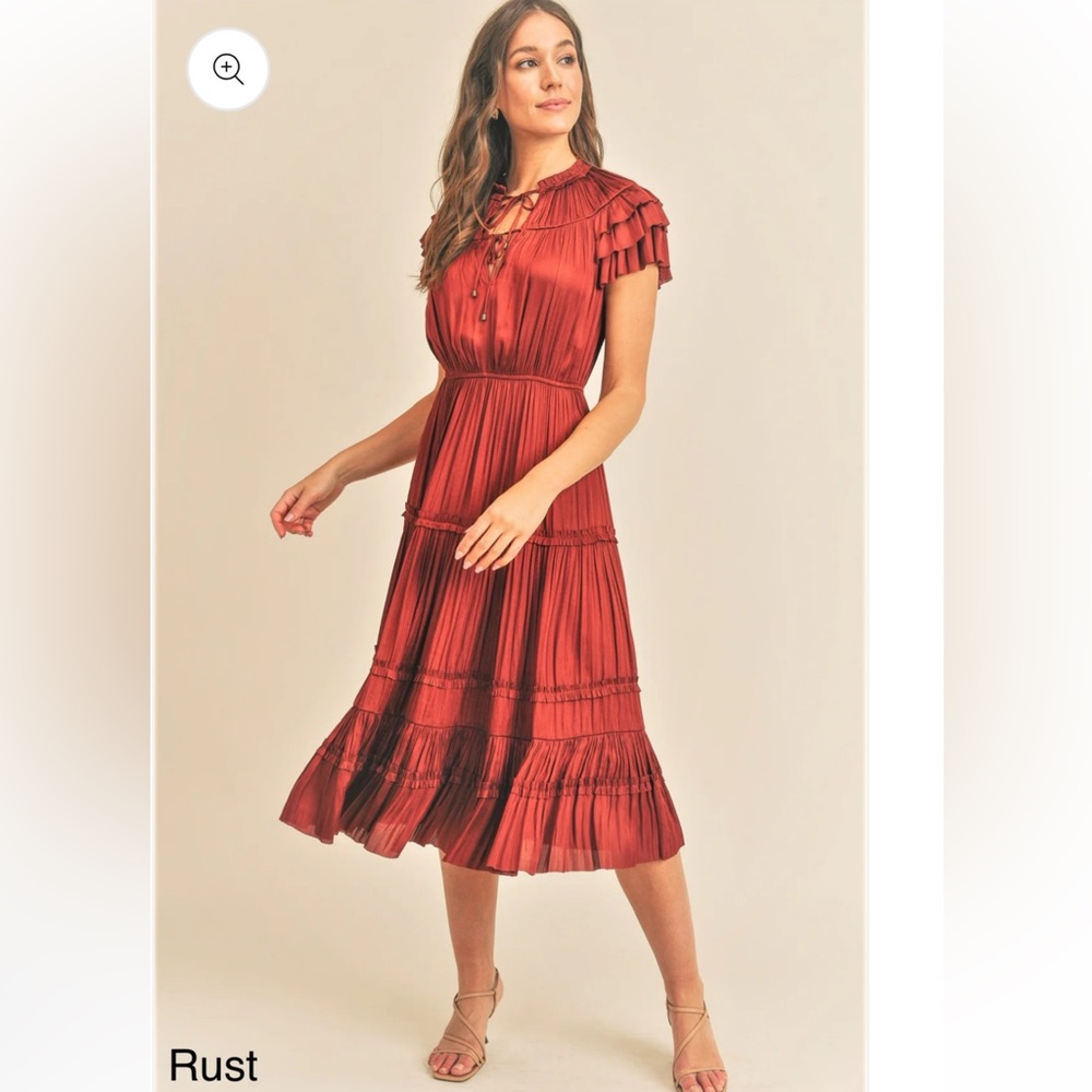 RESET by Jane midi dress in Rust size small
